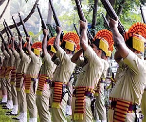 Home Guards personnel at a ceremonial parade. (File Photo| EPS, Nagaraja Gadeka)l