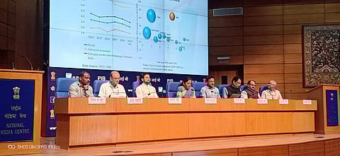 Union Finance Minister Nirmala Sitharaman addressed a press conference on Friday. (Photo | PIB Twitter)
