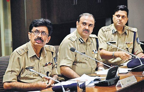 National Police Academy Director Abhay briefs the media on the Dikshant Parade in Hyderabad on Thursday (Photo| EPS, Vinay Madapu)