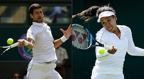 Novak Djokovic and Naomi Osaka. (Photo | AP)