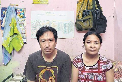 (From left) Liam Khan Mang and his wife Nang Sian Vung at their flat | ( Photo | EPS )