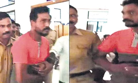 Police taking Abdul Khader Raheem,39, of Kolliyil, a native of Kodungalloor, in Thrissur into custody in connection with a terror case | Express