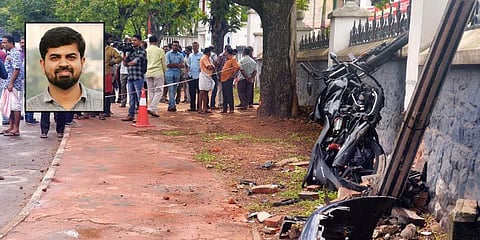 The site of the accident in which journalist K M Basheer was killed. (Photo |Vincent Pulickal/ EPS)