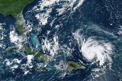 Hurricane Dorian moving over open waters of the Atlantic Ocean. | ( Photo | AP )