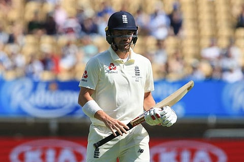 England's Rory Burns returns to the pavilion after getting out for 11 runs during play on the fifth day of the first Ashes cricket Test match. (Photo | AFP)