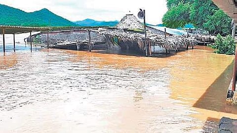 Kotturu village in Polavaram mandal submerged in Godavari floodwater | Express