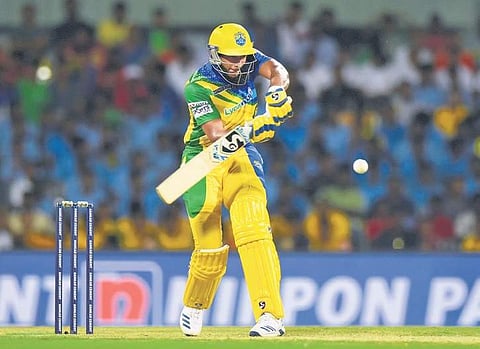 Kovai’s Shahrukh Khan scored 59 against Karaikudi on Sunday | AShWIN PRASATH