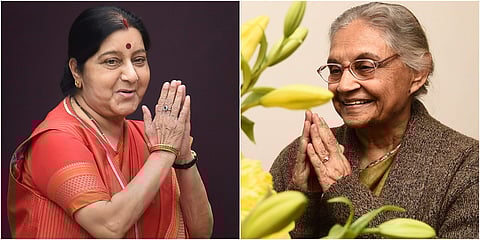 Left: Former External Affairs Minister Sushma Swaraj | Right: Former Delhi Chief Minister Sheila Dikshit | ( Photo | EPS )