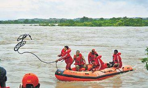 NDRF personnel carry out rescue ops
