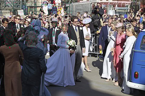 Ellie Goulding and Caspar Jopling leave York Minster after their wedding. (Photo| AP)