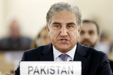 Pakistan's Foreign Minister Shah Mehmood Qureshi makes a statement during the 42nd session of the Human Rights Council. (Photo | AP)