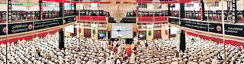 Bohra Muslims at the Ashara Mubaraka, held at Husaini Masjid (Photo |EPS)