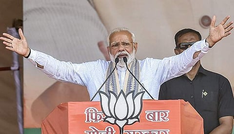 PM Modi addressing a rally. (File Photo | PTI)