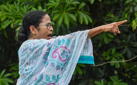 West Bengal Chief Minister Mamata Banerjee addresses a rally in Kolkata (File photo| PTI)