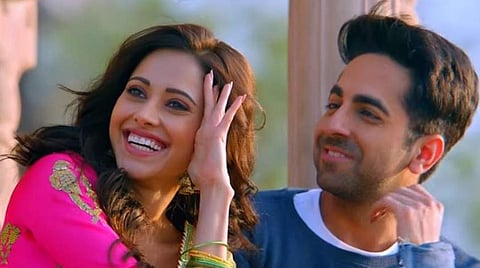 A still from Ayushmann Khurrana and Nushrat Bharucha-starrer 'Dream Girl'.