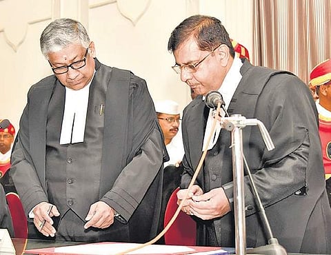 Chief Justice Raghvendra Singh Chauhan as Hyderabad HC judge on Thursday (File Photo |EPS)