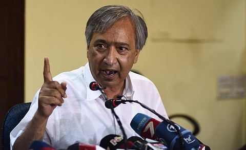 CPI(M) leader Mohd Yousuf Tarigami addresses a press conference in New Delhi. (Photo | Parveen Negi/ EPS)