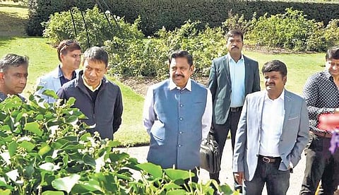 Chief Minister Edappadi K Palaniswami and Health Minister C Vijaya Baskar during their visit to Kew Gardens on Sunday (Photo |EPS)