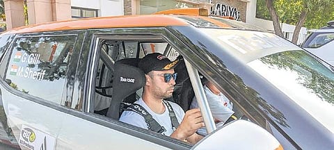Gaurav Gill during the ceremonial flag-off of the Rally of Jodhpur on Friday