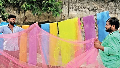 In the wake of a dengue epidemic across the State, roadside vendors sell mosquito nets in Koti (Photo |EPS, S Senbagapandiyan)