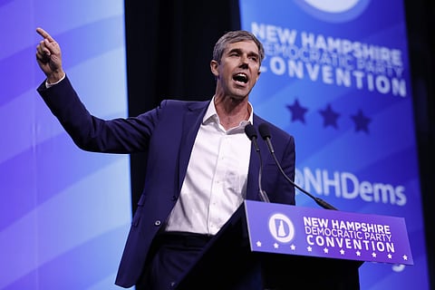 sidential candidate former U.S. Rep. Beto O'Rourke, D-Texas, speaks during the New Hampshire state Democratic Party convention, in Manchester, NH. O’Rourke’s call to confiscate the millions of AR- and AK-style firearms in the U.S. raised some big question