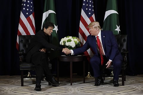President Donald Trump meets with Pakistani PM Imran Khan. (Photo | AP)