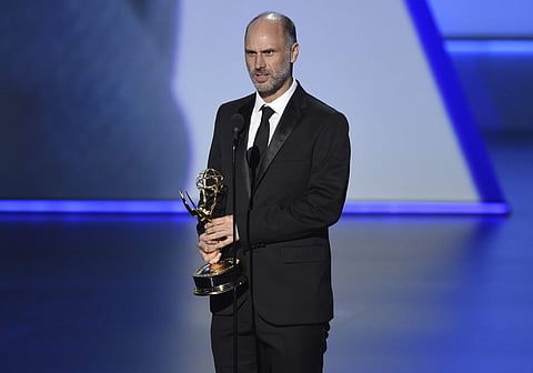 Jesse Armstrong accepts the award for outstanding writing for a drama series for 'Succession' at the 71st Primetime Emmy Awards. (Photo | AP)