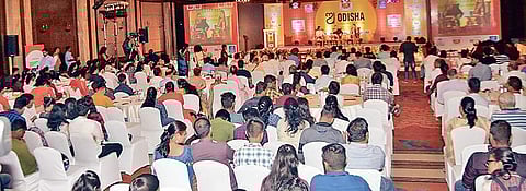A full house on the concluding day of Odisha Literary Festival, Ollywood actor Akash Das Nayak attending one of the sessions at the festival in Bhubaneswar | ( Photo | Biswanath Swain )