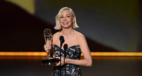 Michelle Williams accepts the award for outstanding lead actress in a limited series or movie for 'Fosse/Verdon' at the 71st Primetime Emmy Awards. (Photo | AP)