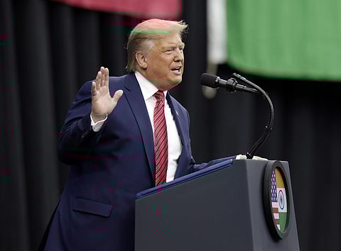 President Donald Trump speaks during the 'Howdi Modi' event Sunday, September 22, 2019, at NRG Stadium in Houston. | (Photo | AP)