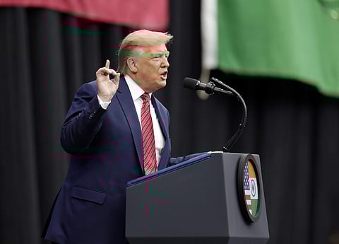 President Donald Trump speaks during the 'Howdi Modi' event Sunday, September 22, 2019, at NRG Stadium in Houston. | (Photo | AP)
