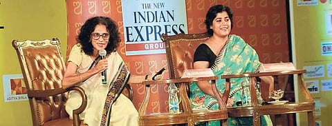 Authors Dr Kalpana Swaminathan and Deepanjana Pal speak on ‘Synapse to Murder: Transforming Fact into Fiction’ | ( Photo | Biswanath Swain )