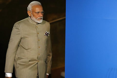 India's Prime Minister Narendra Modi walks to the stage to address the Climate Action Summit in the United Nations General Assembly, at U.N. headquarters, Monday, Sept. 23, 2019. | (Photo | AP)