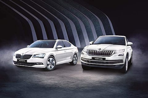 Skoda Superb (L) and Kodiaq Corporate editions