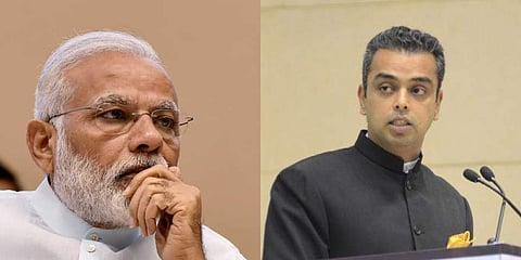 (L) Prime Minister Narendra Modi, (R) Congress leader Milind Deora. (Photo| PTI)