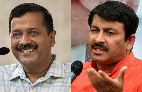Delhi CM and AAP chief Arvind Kejriwal (L) and Delhi BJP chief Manoj Tiwari (File | PTI)