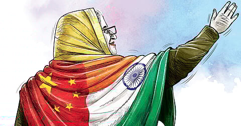 Illustration of Bangladesh Prime Minister Sheikh Hasina. (Express)