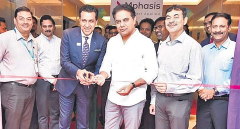 IT and Industries Minister KT Rama Rao inaugurates the new facility of Mphasis in Hyderabad. ( Photo | EPS )