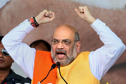 BJP national president and Union Home Minister Amit Shah addresses a rally (File Photo | PTI)