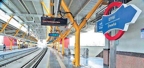 The new station at Dwarka on the DMRC’s Grey Line. (Photo | EPS)