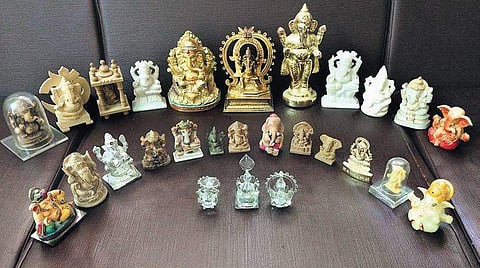 PS Maheswaran has a collection of over 30 Ganesha idols at his home