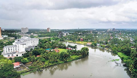 An aerial view of Maradu Albin Mathew