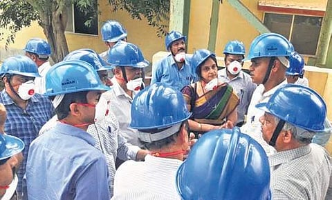 Expert panel members at UCIL’s uranium plant in Kadapa (File Photo |EPS)