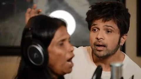 Music composer Himesh Reshammiya with internet sensation Ranu Mondal.