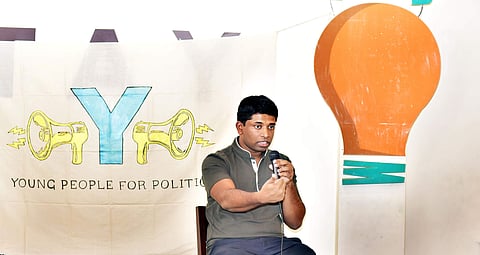Kannan Gopinathan speaks at the discussion organised by Youngsters | P Jawahar