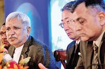 (left) CEC Sunil Arora addressing the General Assembly of Association of World Election Bodies in Bengaluru on Wednesday | nagaraja gadekal