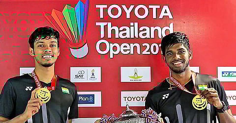 Indian badminton stars Chirag Shetty and Satwiksairaj Rankireddy (Photo | PTI)