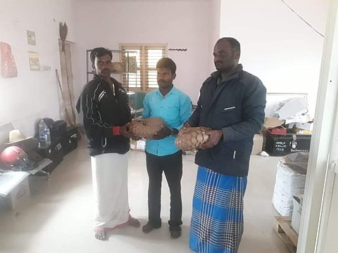 Police Inspector B V Girish on a tip-off led the raid and was successful in nabbing the three accused. | Express Photo Services