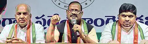 AICC Telangana in-charge RC Khuntia addresses the media at Gandhi Bhavan in Hyderabad (File Photo |EPS)