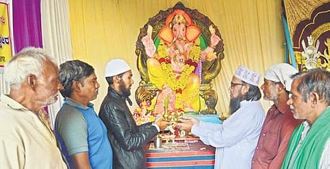 People of different faiths pray together during Ganesh Chaturthi in Bidnal | D Hemanth